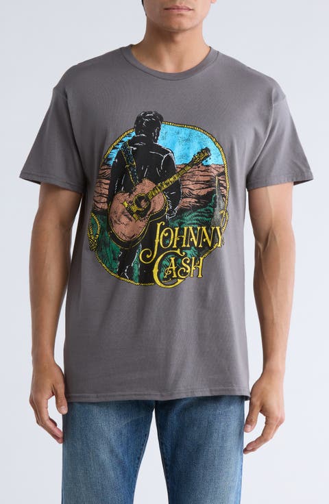 Johnny Cash Cartoon Graphic T-Shirt