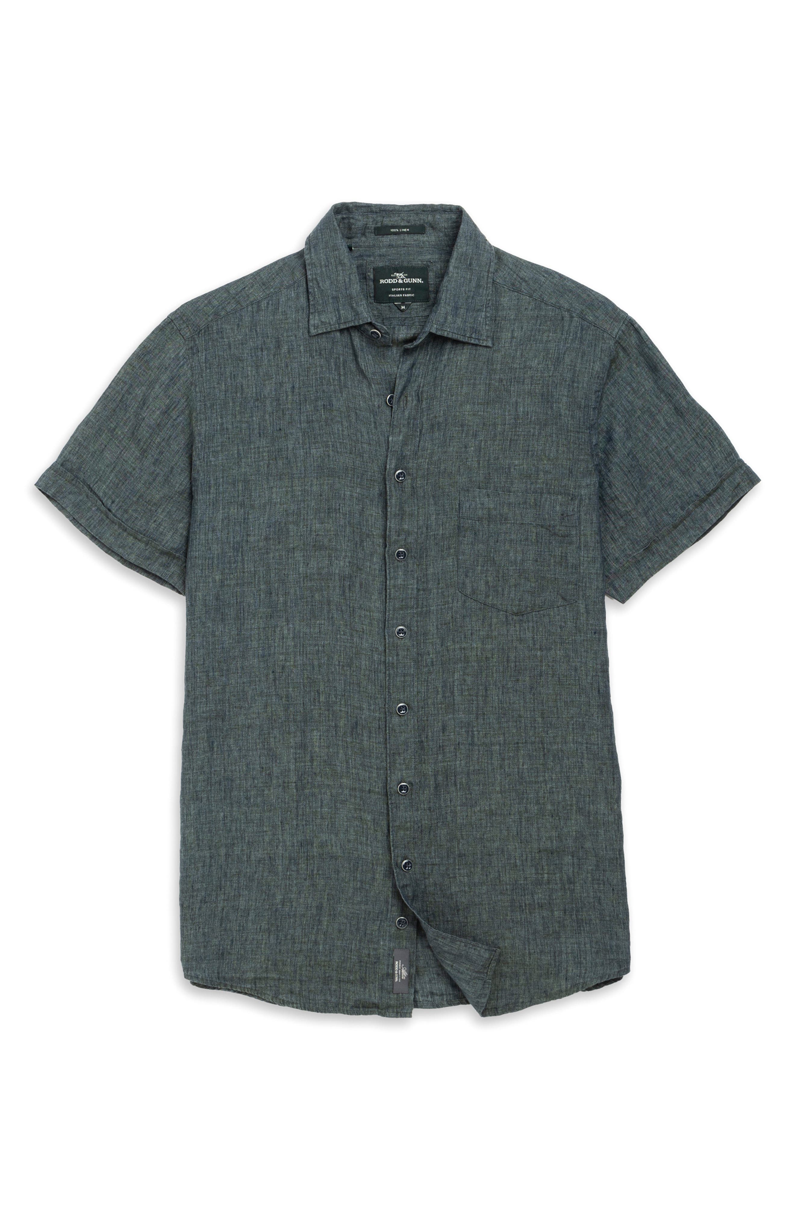 Мужские рубашки Rodd & Gunn Palm Beach Sports Fit Short Sleeve Linen Button-Up Shirt — фото 5