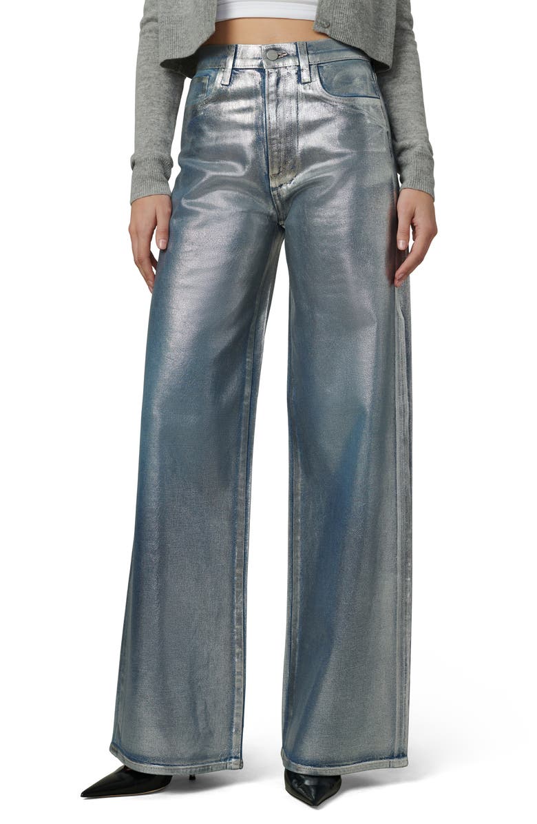 Joe's The Mia Metallic High Waist Wide Leg Jeans, Main, color, Party Indigo