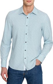 CONSTRUCT Slim Fit Gem Geo Performance Long Sleeve Shirt