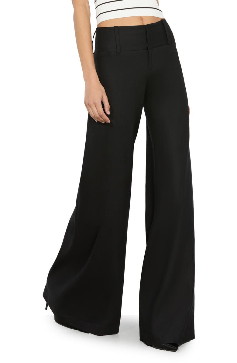 Alice + Olivia Olivia Linen Blend Wide Leg Pants, Alternate, color, 