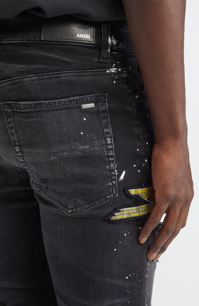 AMIRI Cement Thrasher Skinny Jeans, Alternate, color, Faded Black