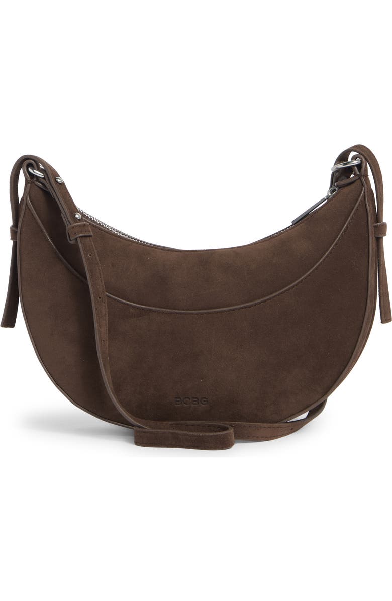 BCBG Convertible Crescent Shoulder Bag, Alternate, color, Chocolate
