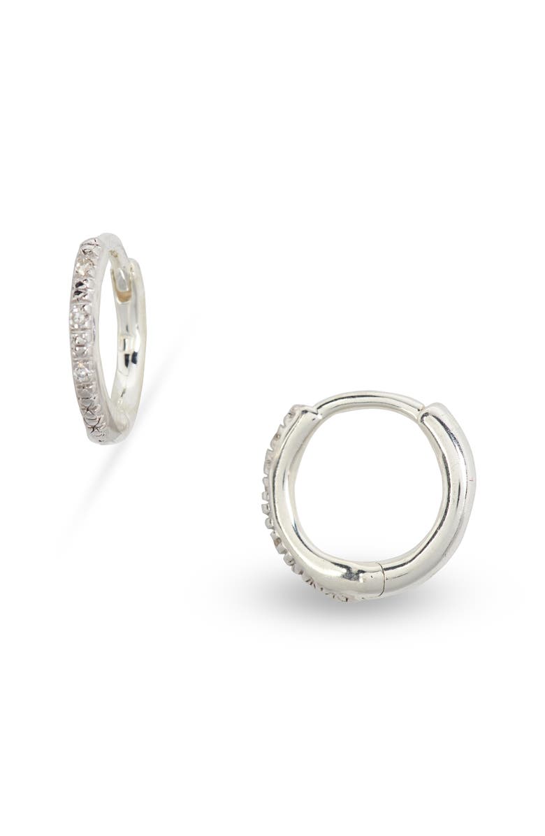 Monica Vinader Riva Diamond Mini Huggie Hoop Earrings - 0.02ct., Main, color, 
