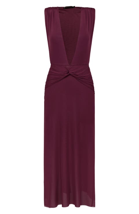 Cindy Long Mesh Cover-Up Maxi Dress