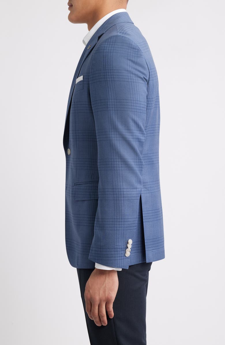 BOSS Hutson Plaid Virgin Wool Sport Coat, Alternate, color, Navy