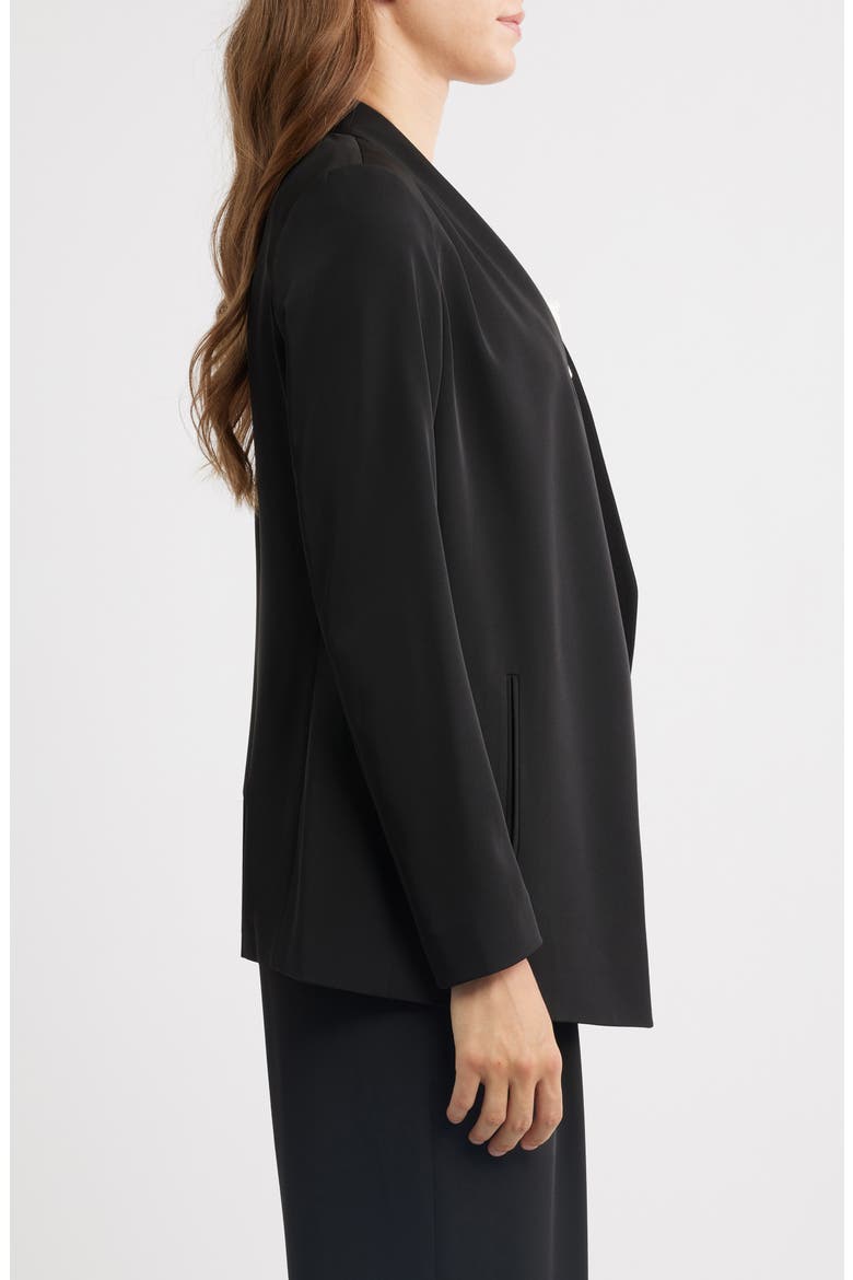 Traveler's Open Front Stretch Gabardine Jacket, Alternate, color, ANNE BLACK