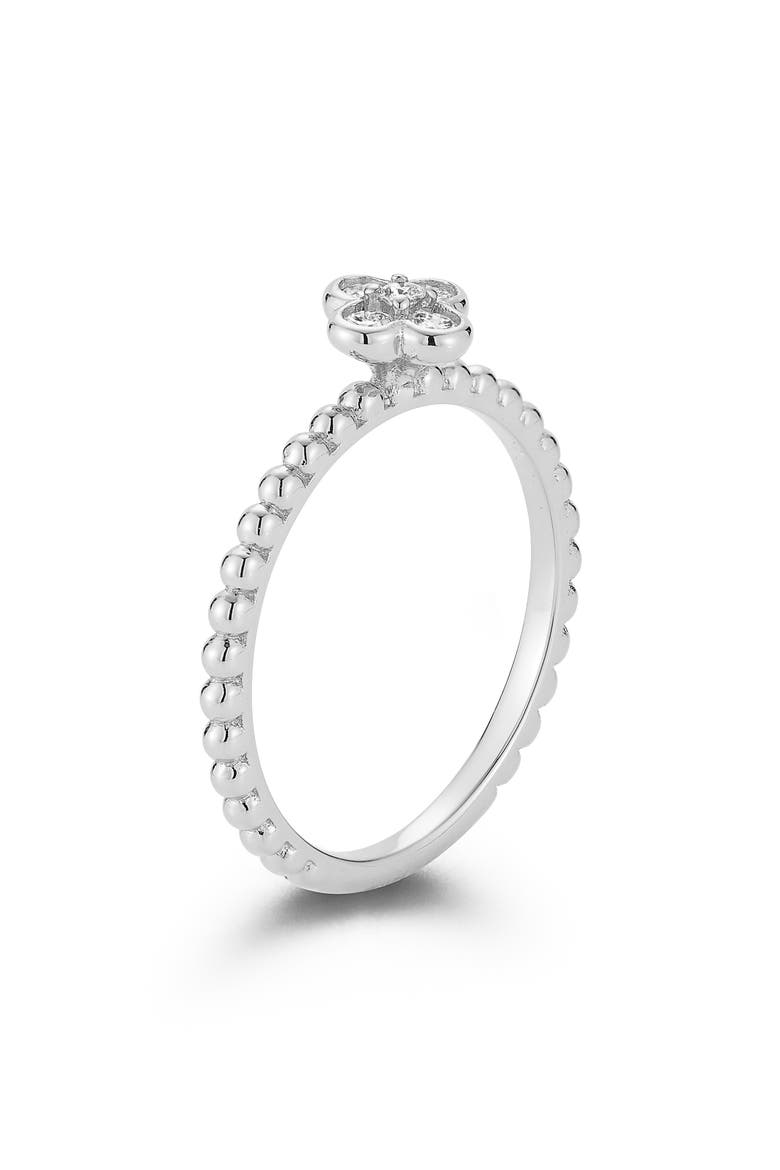 Clover Moissanite Ring, Alternate, color, SILVER