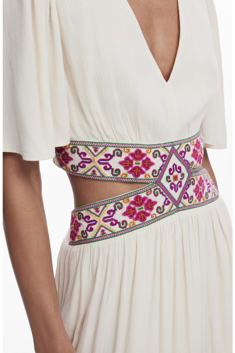 Wraparound Cutout Maxi Dress, Alternate, color, OFF WHITE