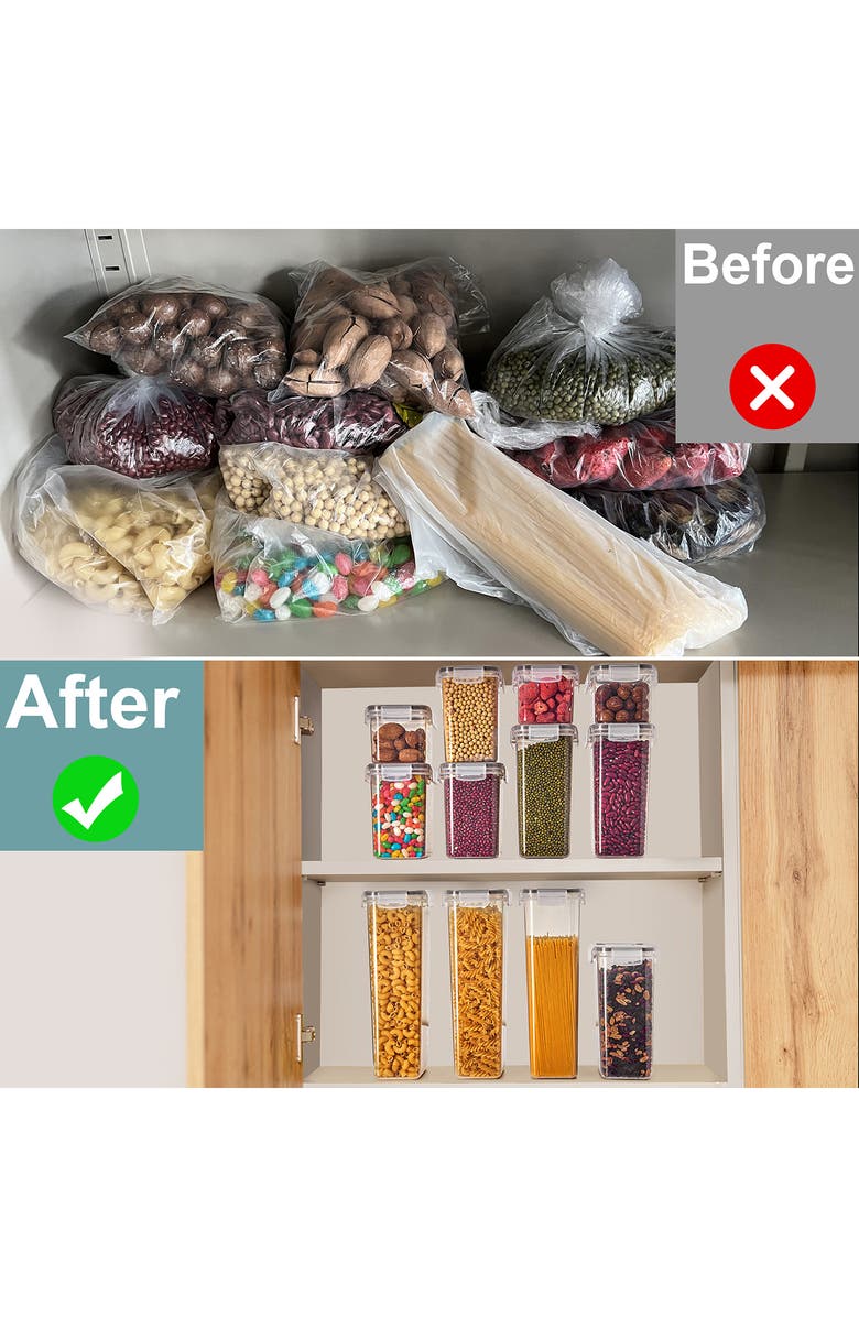 SORBUS 24-Pack Airtight Dry Food Storage Containers, Alternate, color, Clear