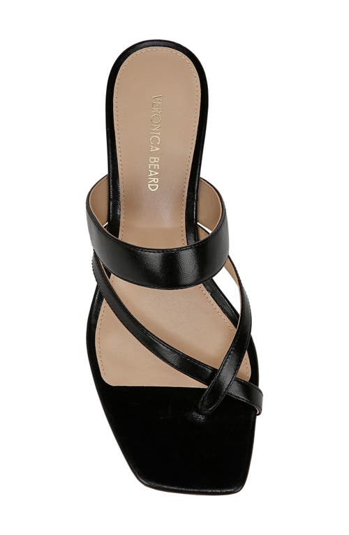 Veronica Beard Alanis Leather Crisscross Slide Sandals In Black