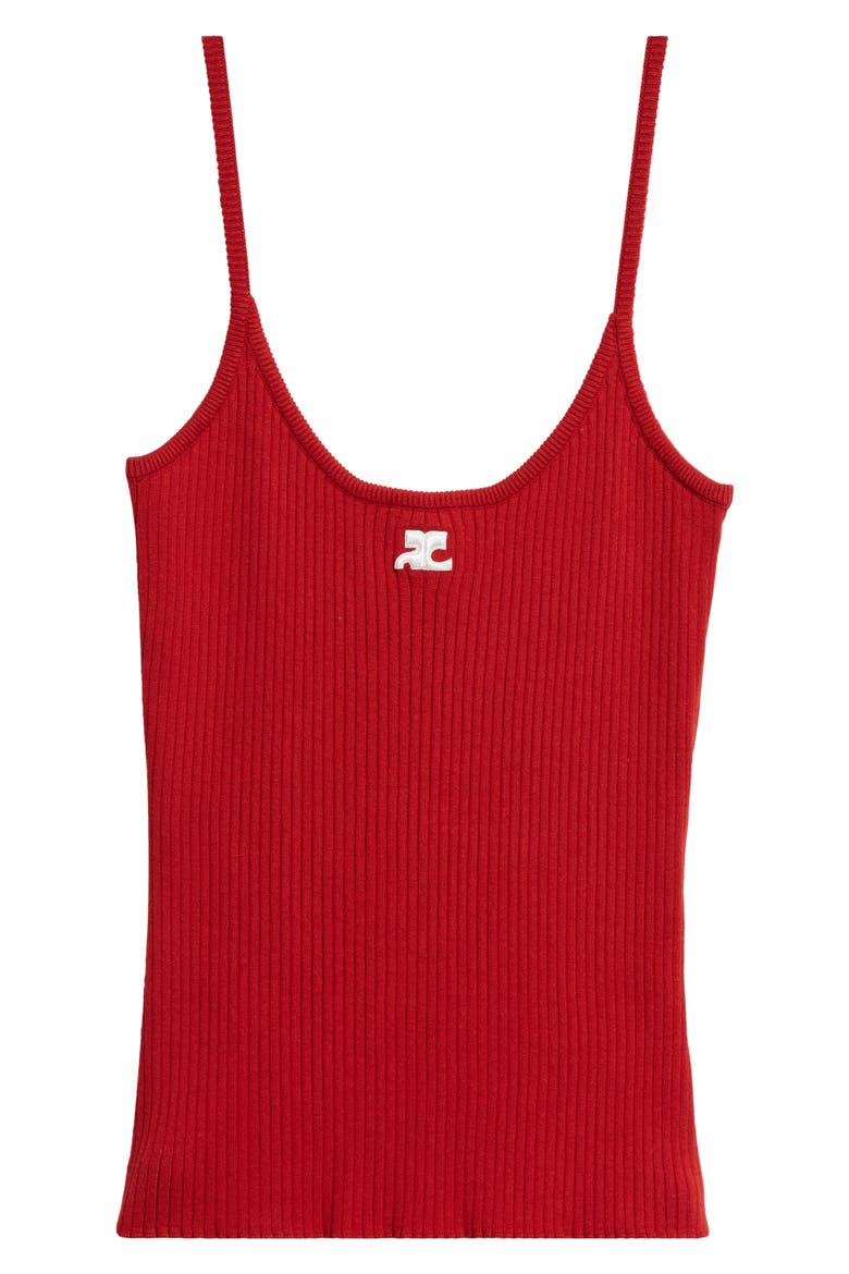 Logo Rib Tank Top, Alternate, color, RED