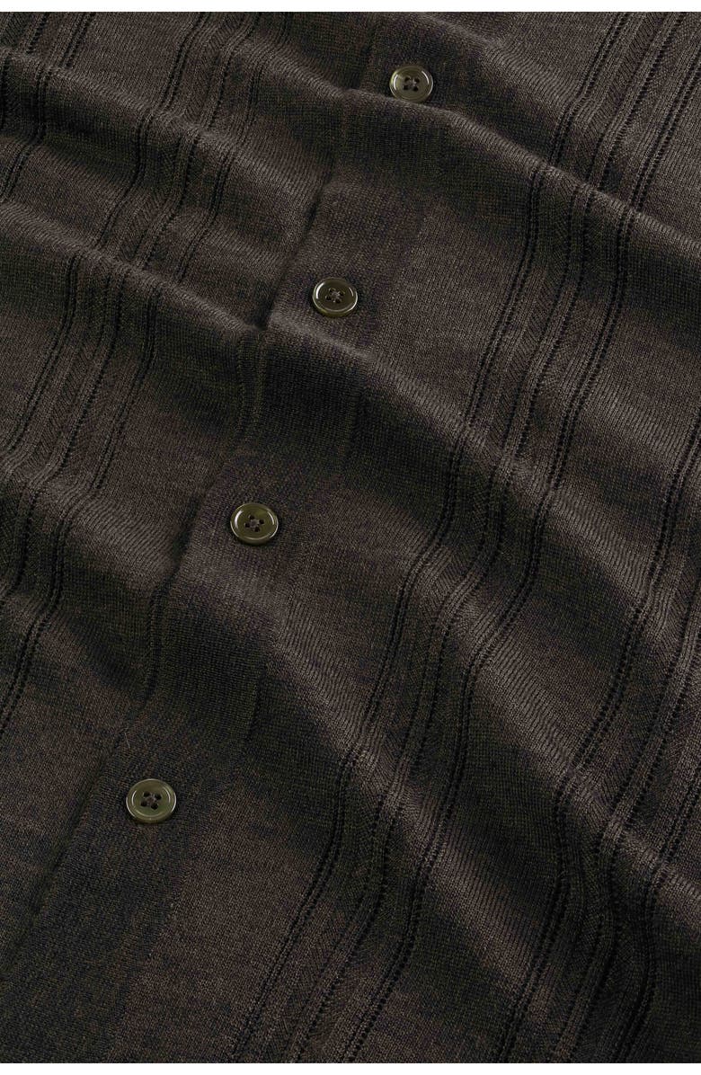 NN07 Thor Pointelle Wool Blend Cardigan, Alternate, color, Demitasse