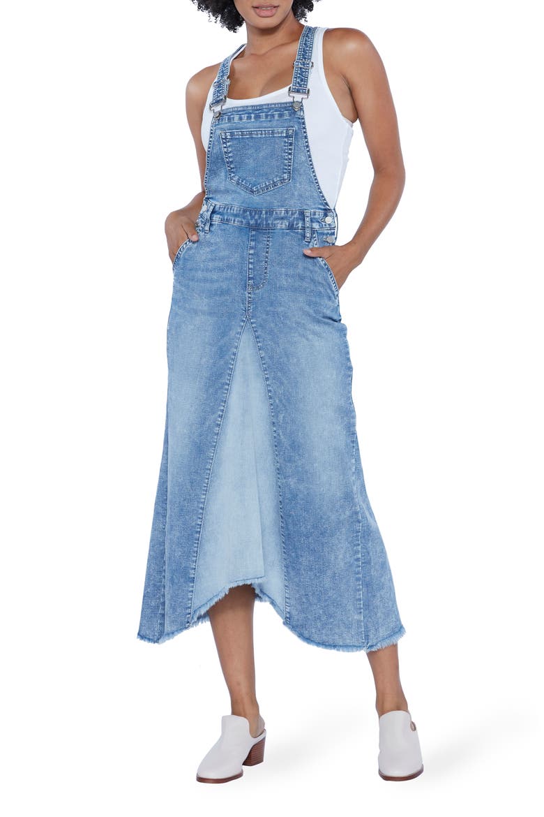 Pieced Mixed Denim Jumper, Main, color, GREY/ BLUE