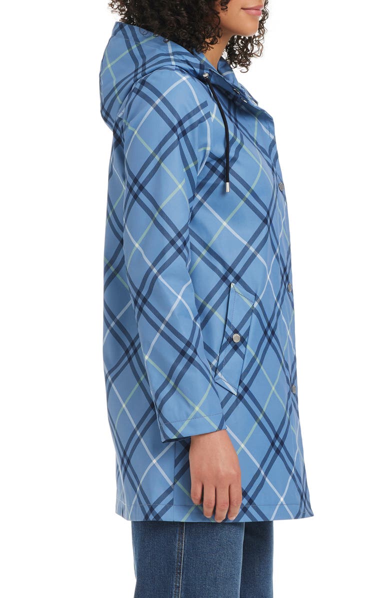 Kate Spade New York Hooded A-Line Jacket, Alternate, color, Timeless Bias Plaid