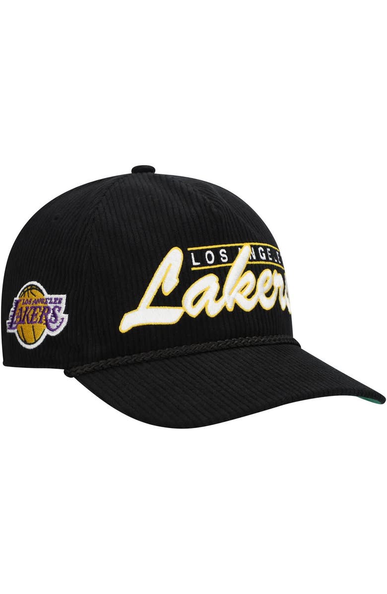 '47 Men's '47  Black Los Angeles Lakers Double Header Sidepatch Cord Hitch Adjustable Hat, Main, color, Black