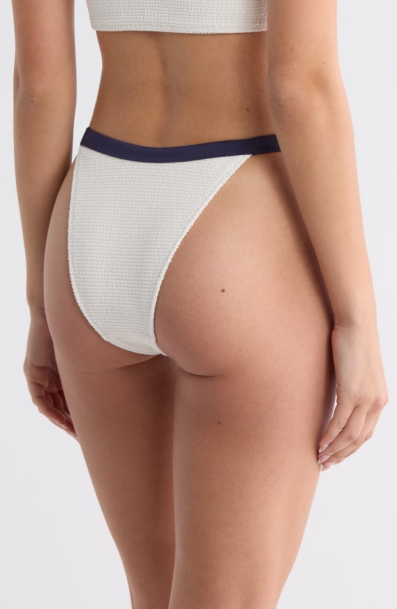 PacSun Thea Scrunch Bikini Bottoms, Alternate, color, Gardenia W Navy