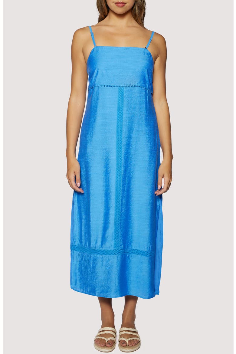 Gleaming Waters Embroidered Detail Maxi Dress, Main, color, BLUE