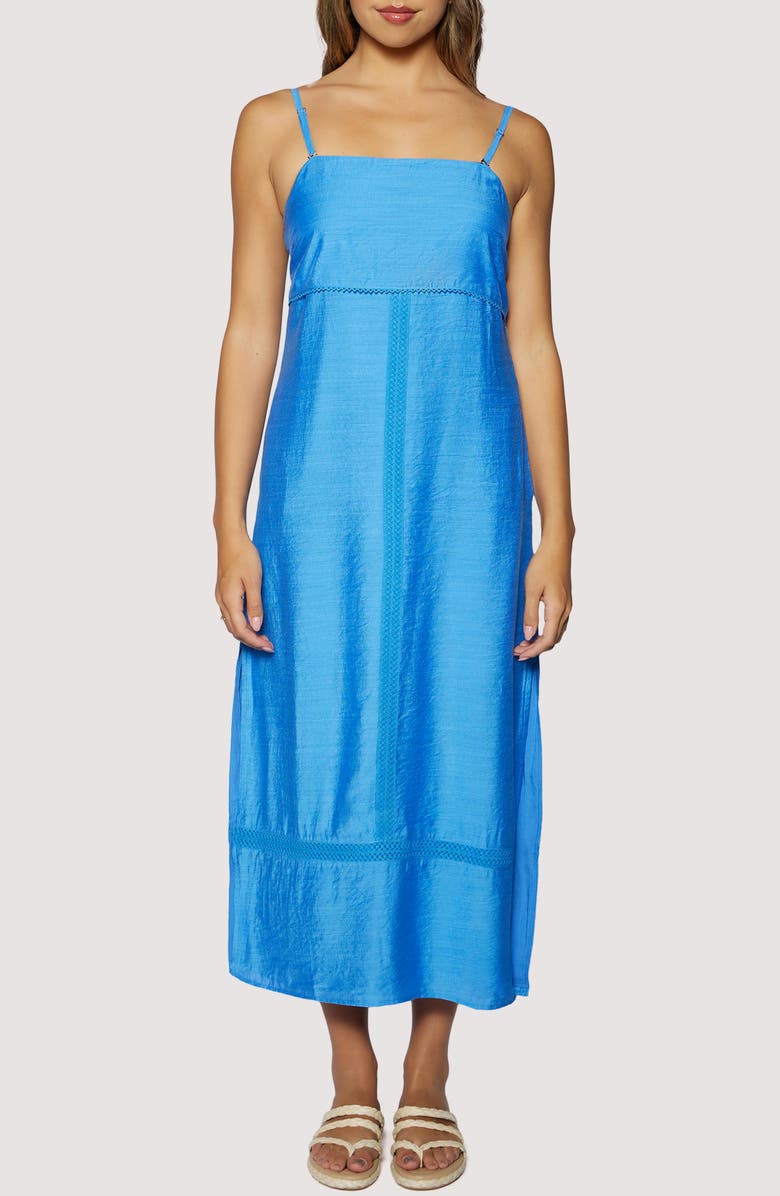Lost + Wander Gleaming Waters Embroidered Detail Maxi Dress, Main, color, Blue