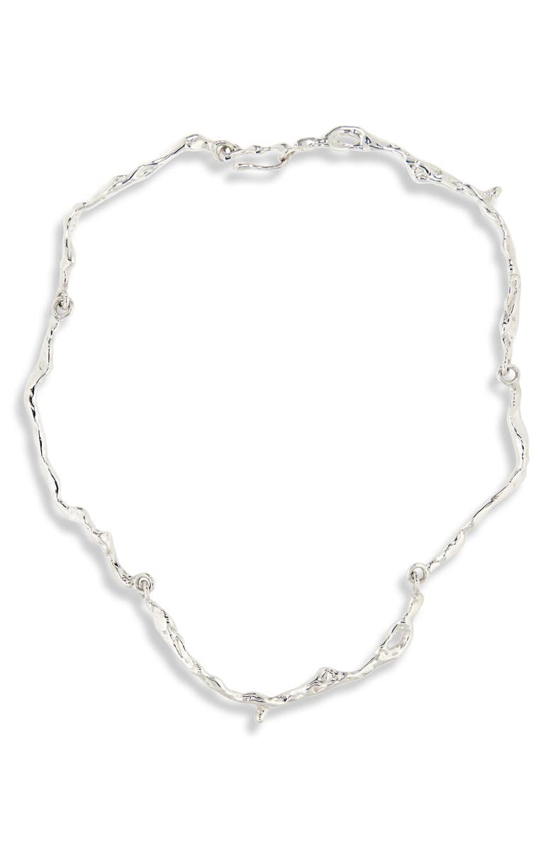 FARIS Drip Sterling Silver Collar Necklace, Main, color, 