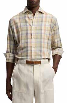 Plaid Hemp-Cotton Shirt
