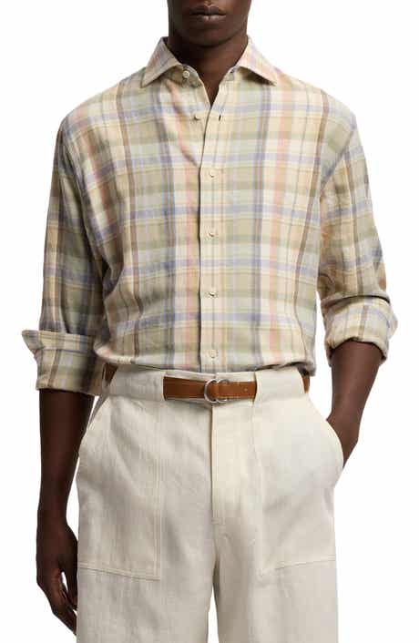 Plaid Hemp-Cotton Shirt