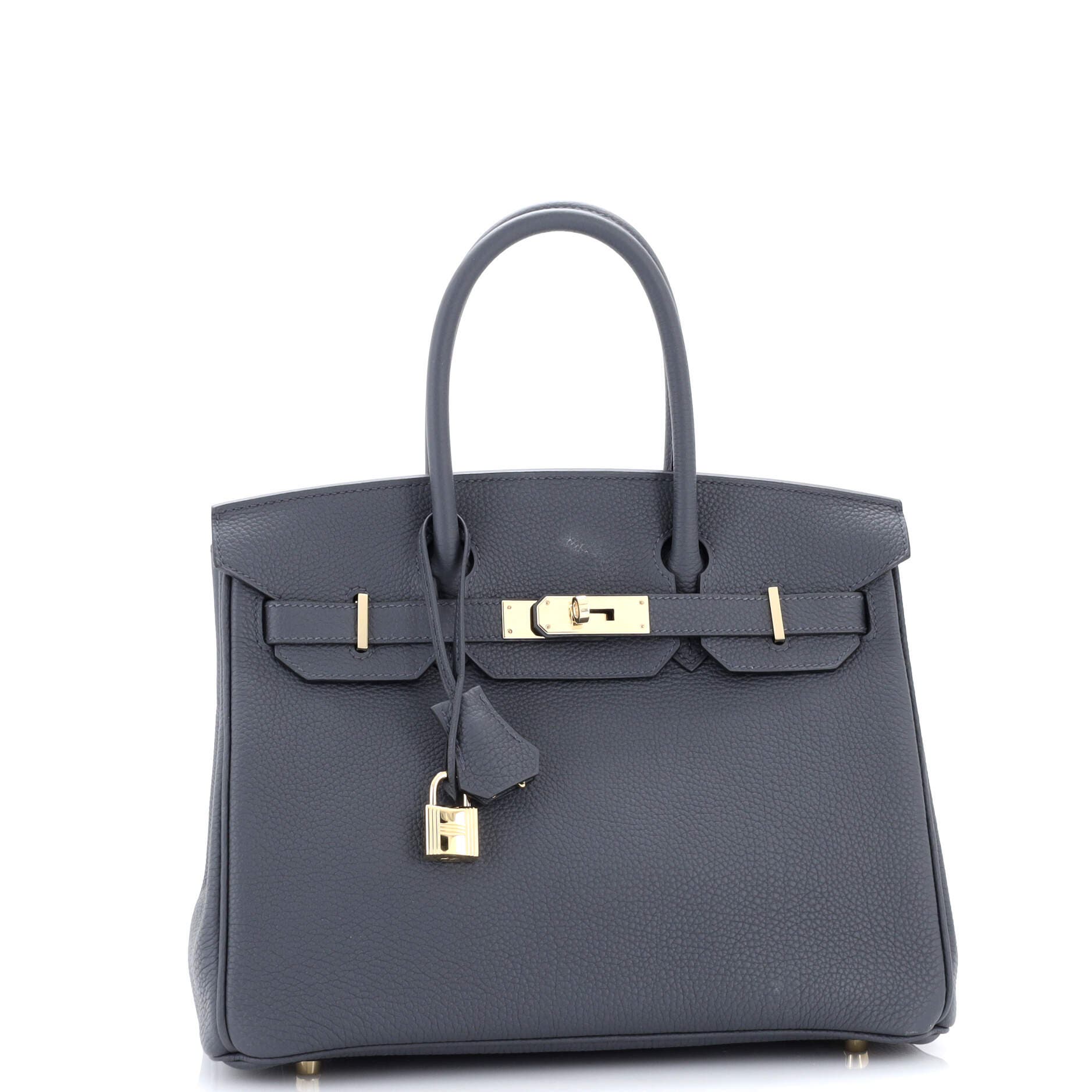 Pre-Owned Hermes Birkin Handbag Grey Togo with Permabrass Hardware 30, Alternate, color, Gris Misty