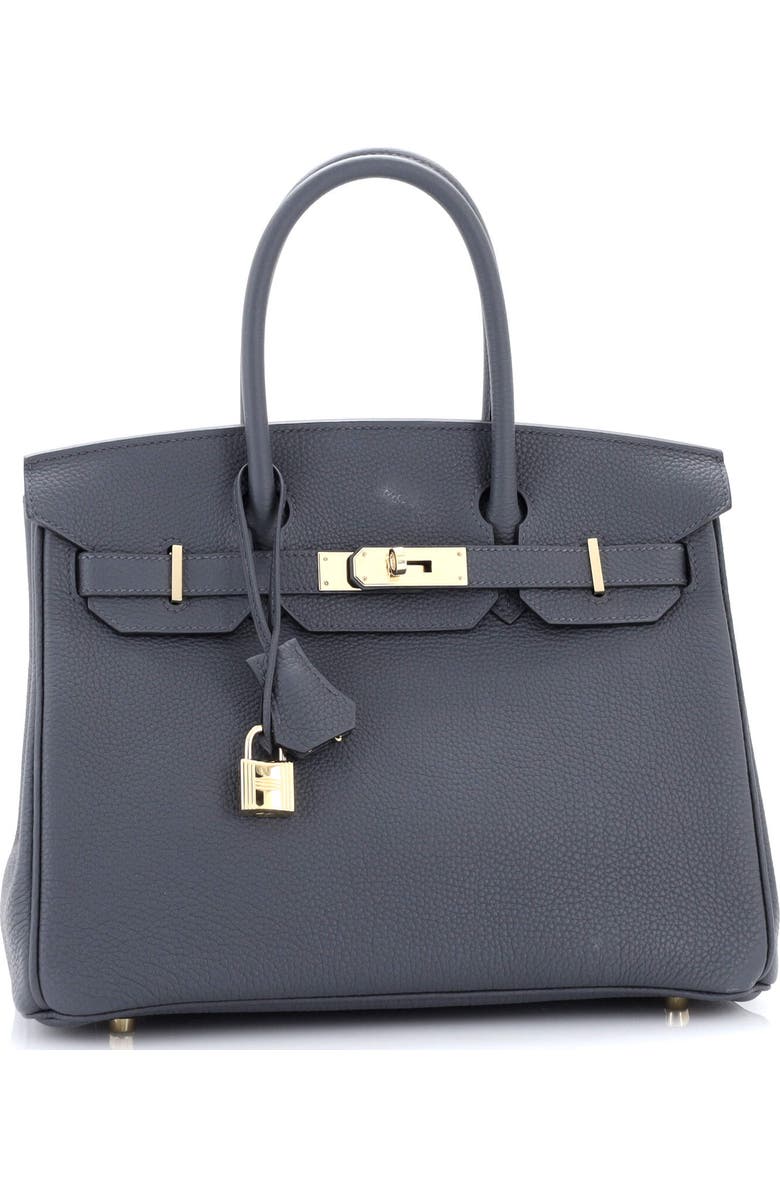 Pre-Owned Hermes Birkin Handbag Grey Togo with Permabrass Hardware 30, Alternate, color, Gris Misty