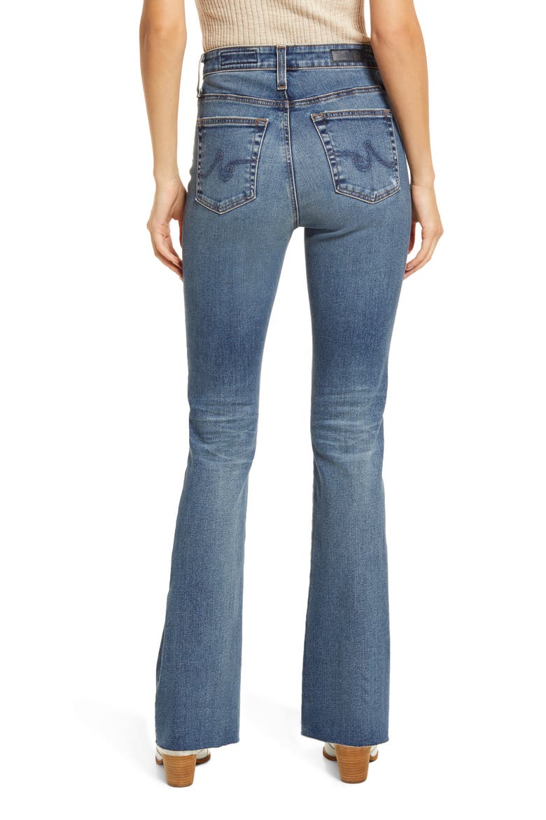 Farrah Fray Hem Bootcut Jeans, Alternate, color, 15 YEARS BRICKWALL