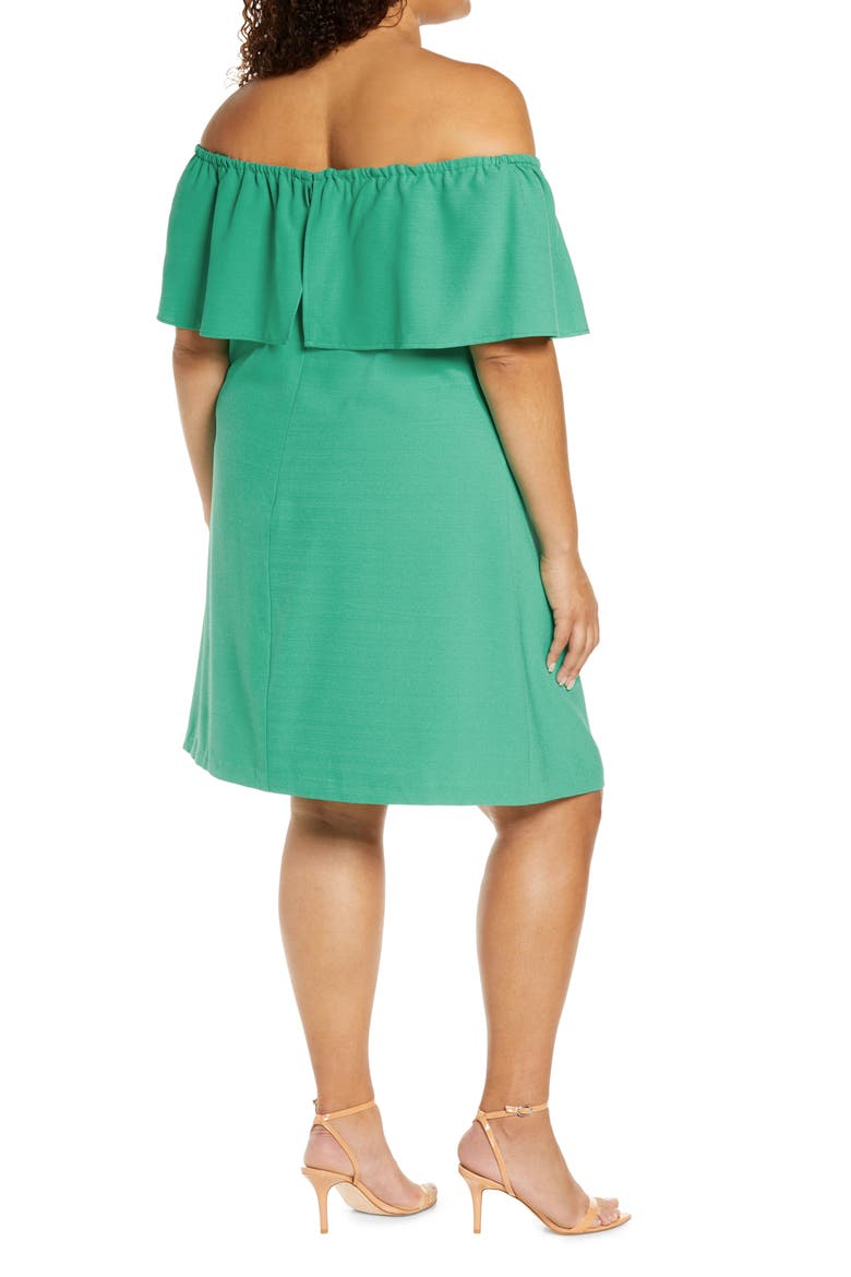 Off-the-Shoulder Cocktail Dress, Alternate, color, ATLANTIS