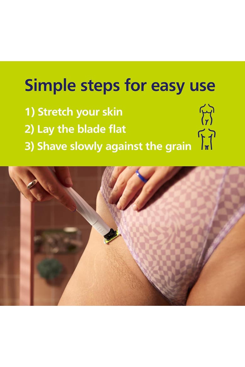 OneBlade Intimate Pubic Groomer, SkinProtect Blade, Waterproof, Alternate, color, White