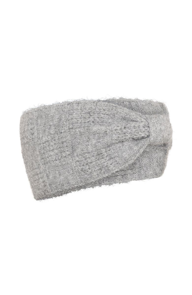 Kaffe KAlouie Rib Knit Gathered Headband, Main, color, Grey Melange