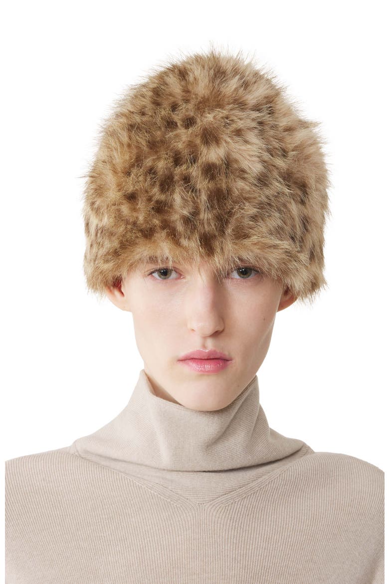 Faux Fur Hat, Alternate, color, Leopard