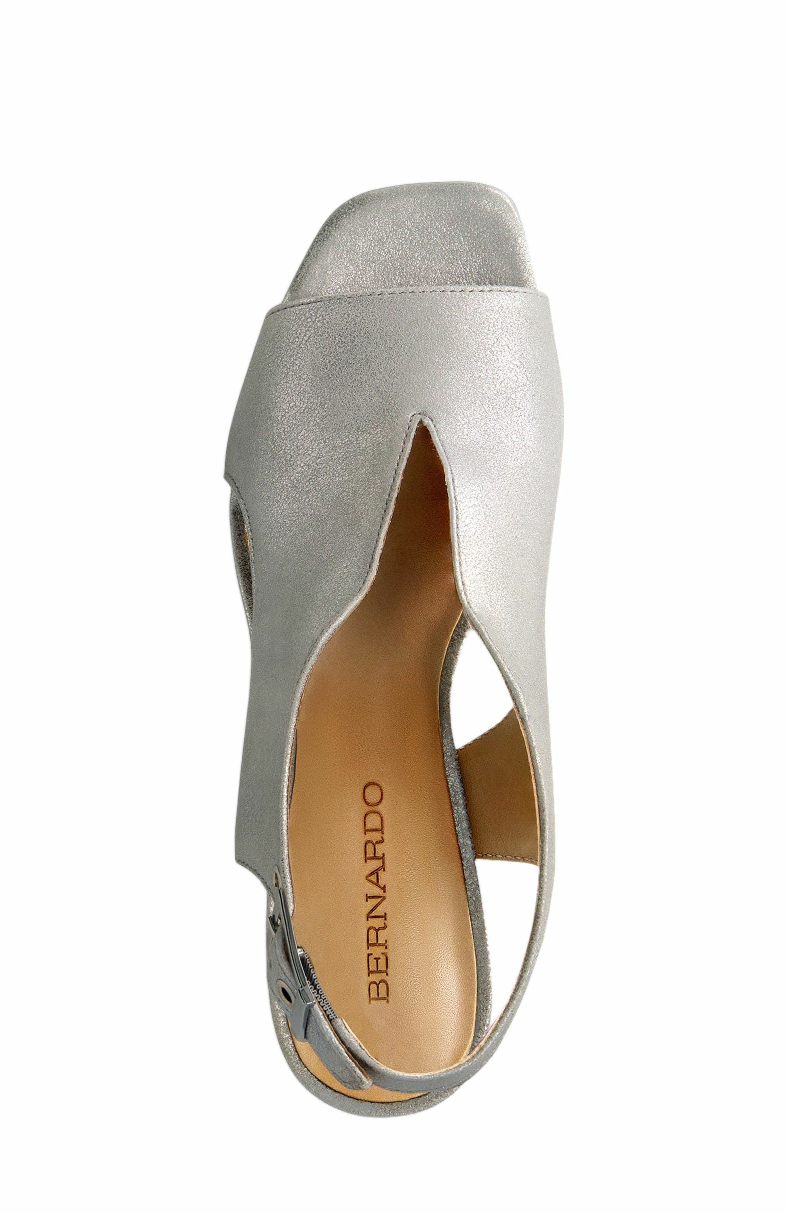 Bernardo Footwear Bedford Mid Heel Sandal, Alternate, color, Silver