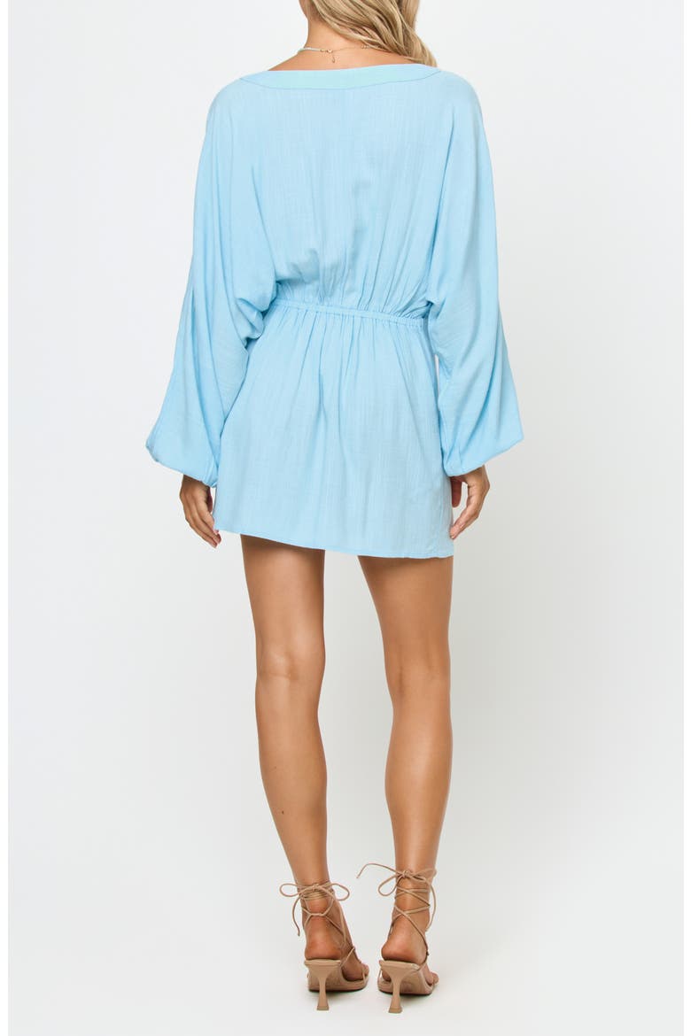 Deia Long Sleeve Cover-Up Minidress, Alternate, color, TOURMALINE