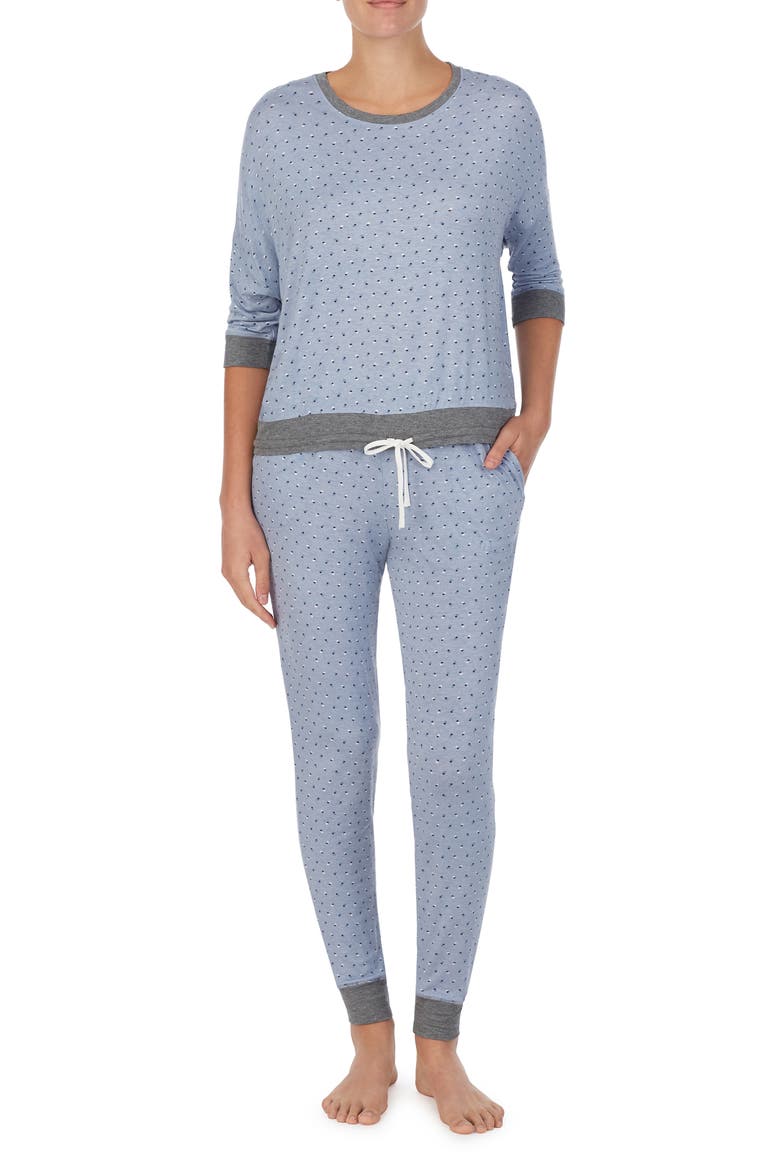 ROOM SERVICE Jersey Pajamas (Nordstrom Exclusive), Main, color, BLUE GEO