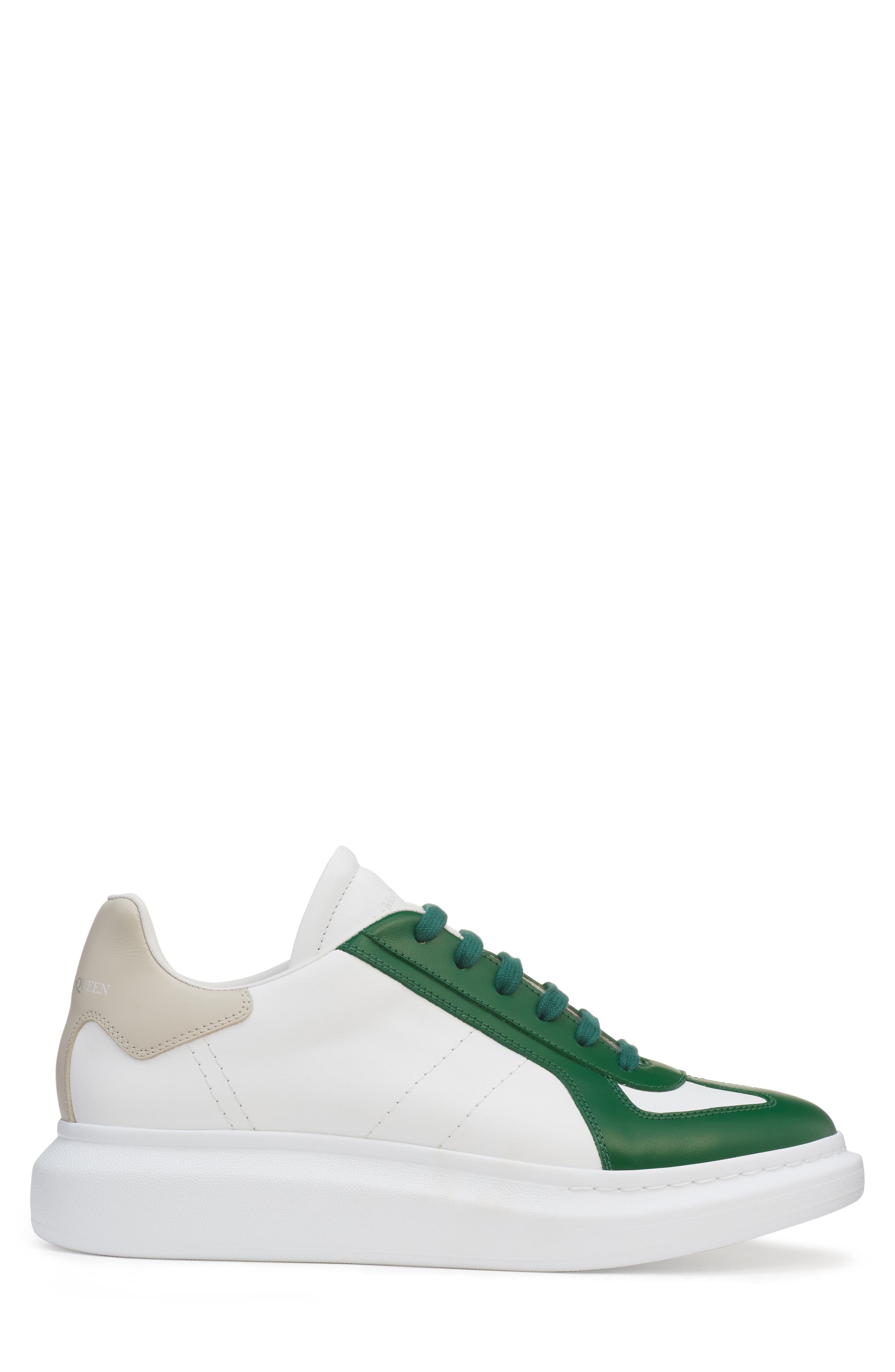 McQueen Retro Sneaker, Alternate, color, White/Green