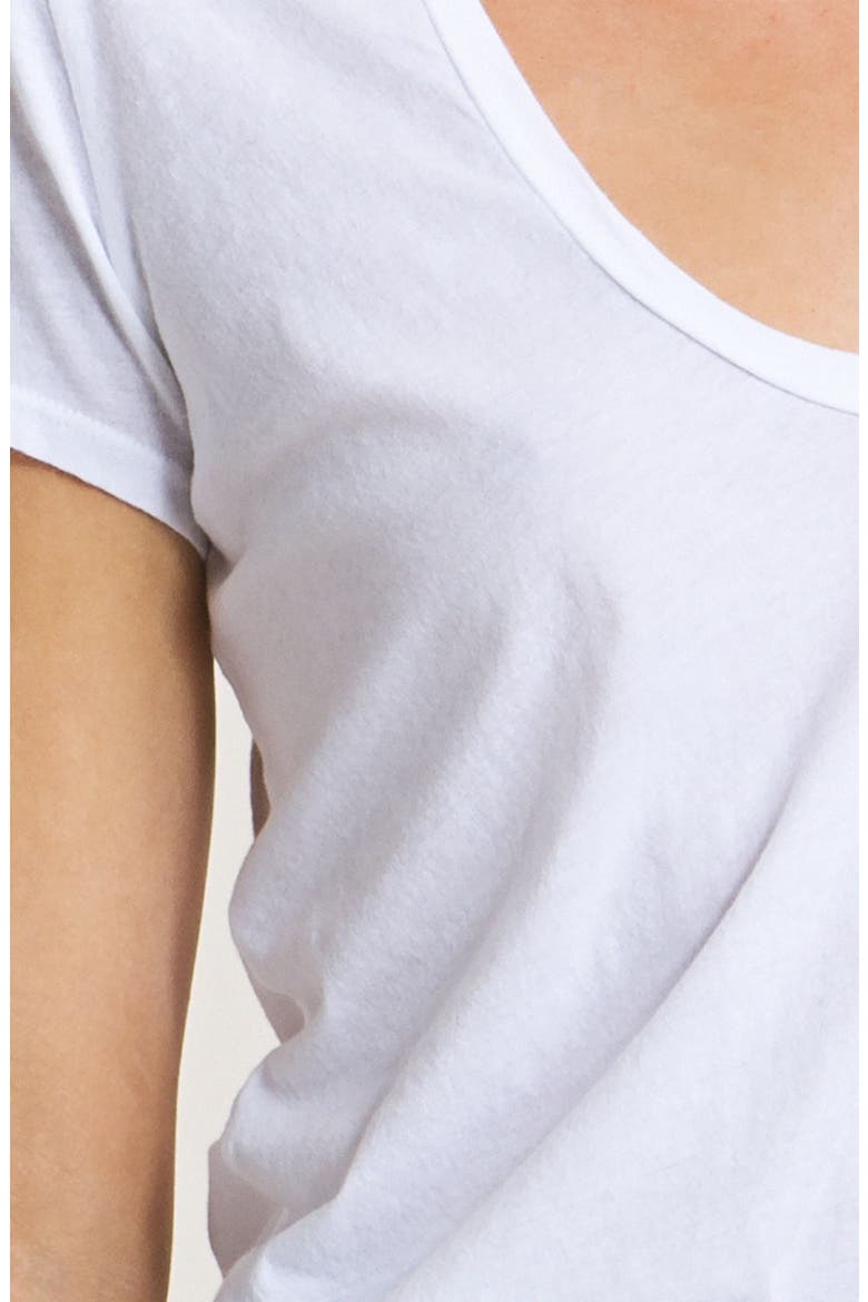 Scoop Neck Cotton Tee, Alternate, color, WHITE