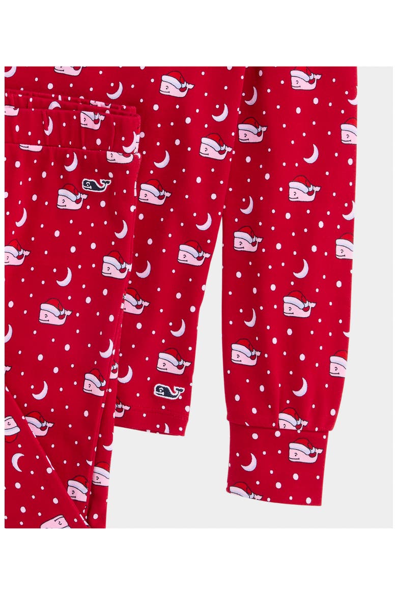 Kids' Pima Cotton Fitted Two-Piece Pajamas, Alternate, color, RED VELVET SANTA