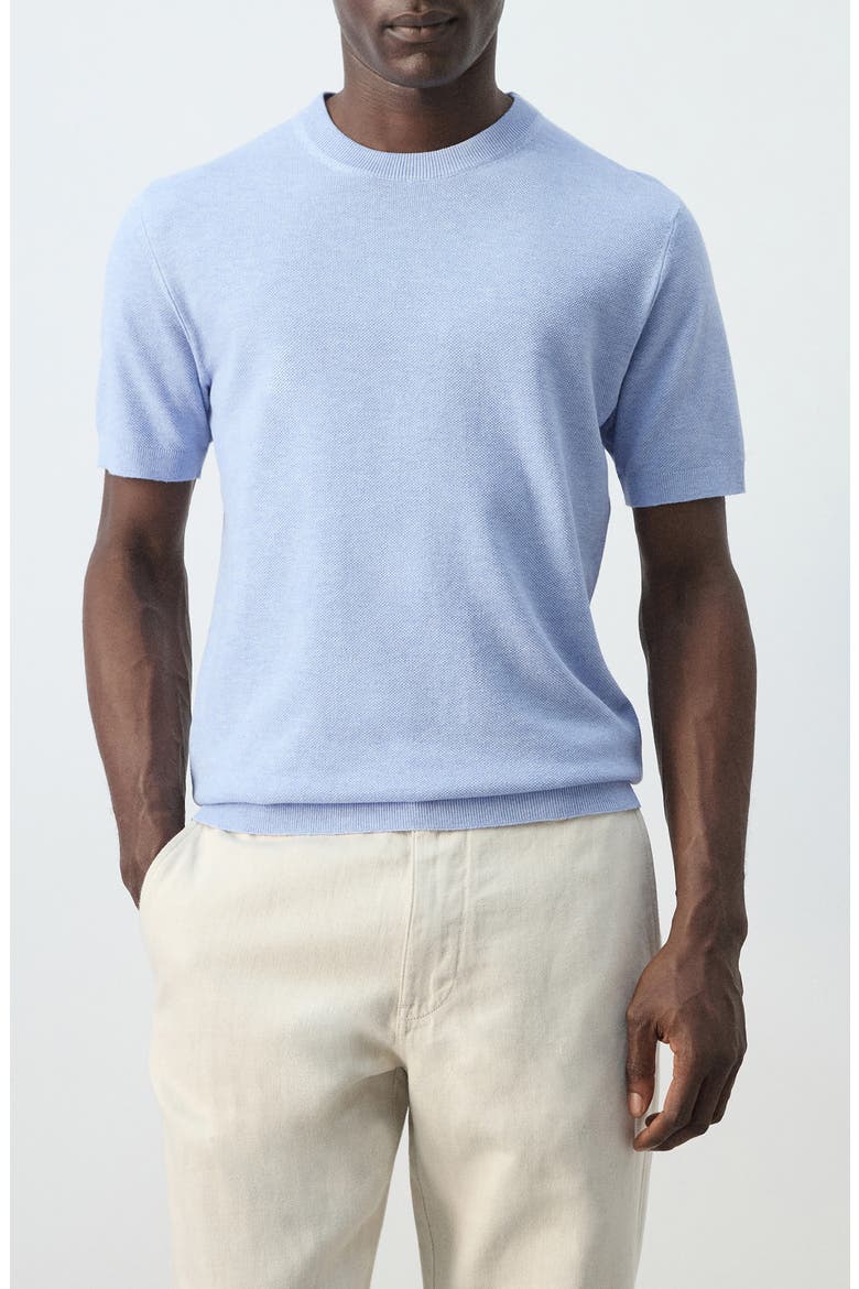 Fine Knit T-Shirt, Main, color, SKY BLUE