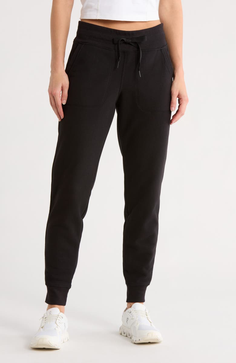 Calvin Klein Rib Trim Fleece Joggers, Main, color, 