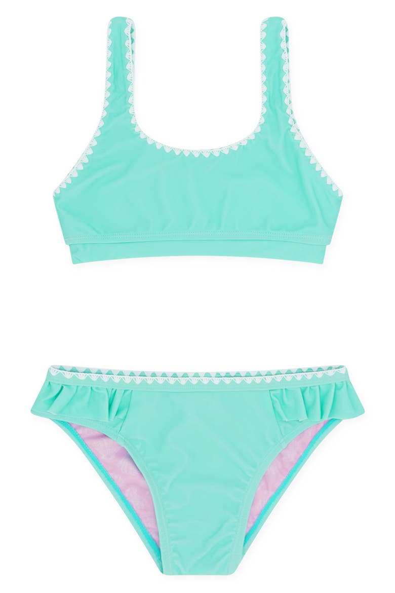 Kids' 4 The Thrill Of It Two-Piece Swimsuit, Main, color, AQUA CRYSTAL