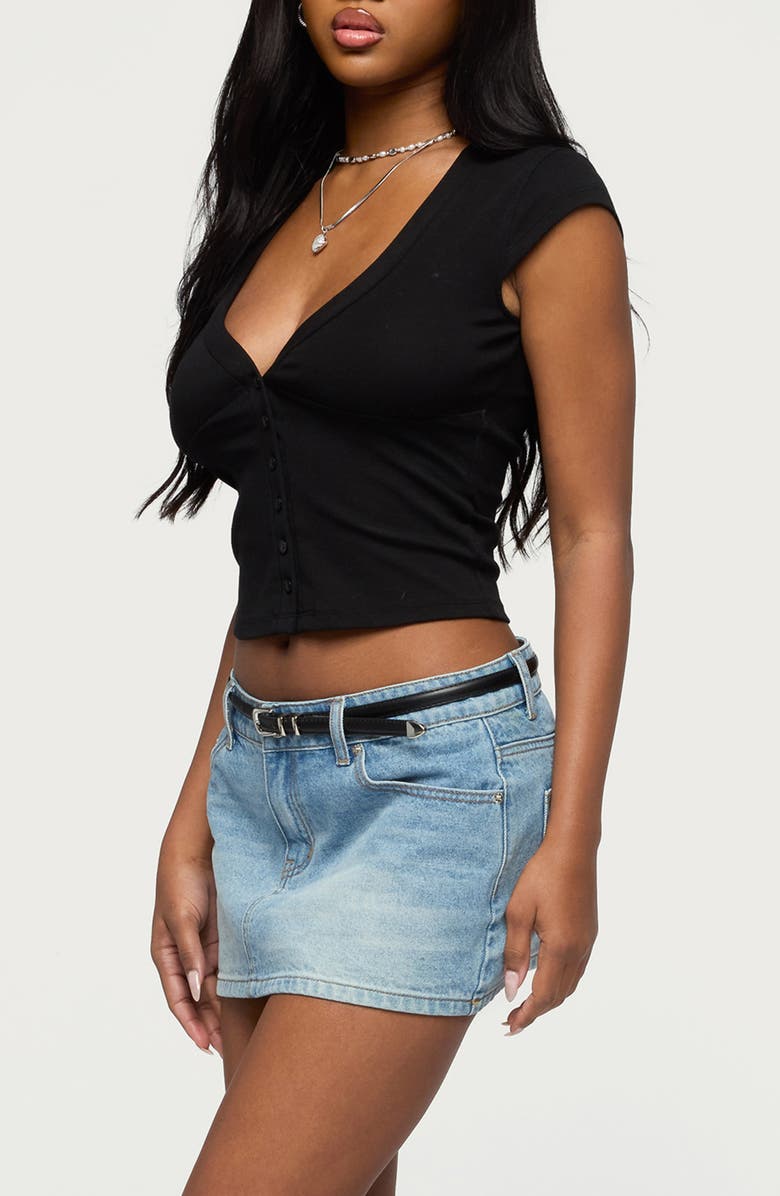 EDIKTED Alza Front Button Crop Top, Alternate, color, 
