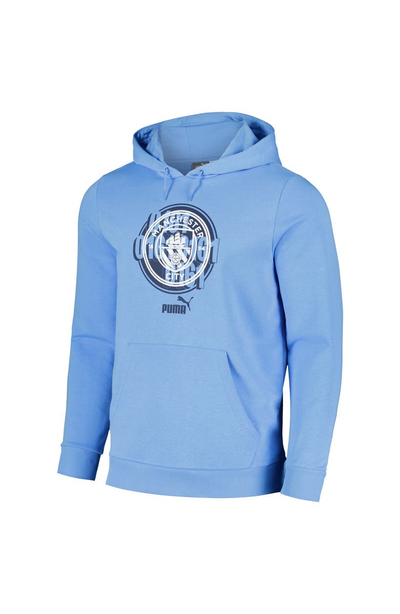 PUMA Men's Puma Light Blue Manchester City ftblCulture Pullover Hoodie, Alternate, color,