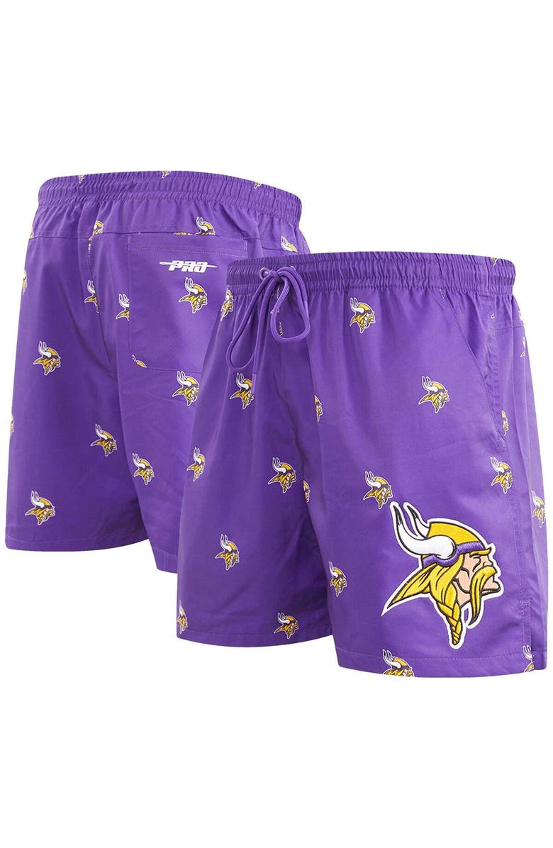PRO STANDARD Men's Pro Standard  Purple Minnesota Vikings Allover Print Mini Logo Shorts, Main, color, Purple