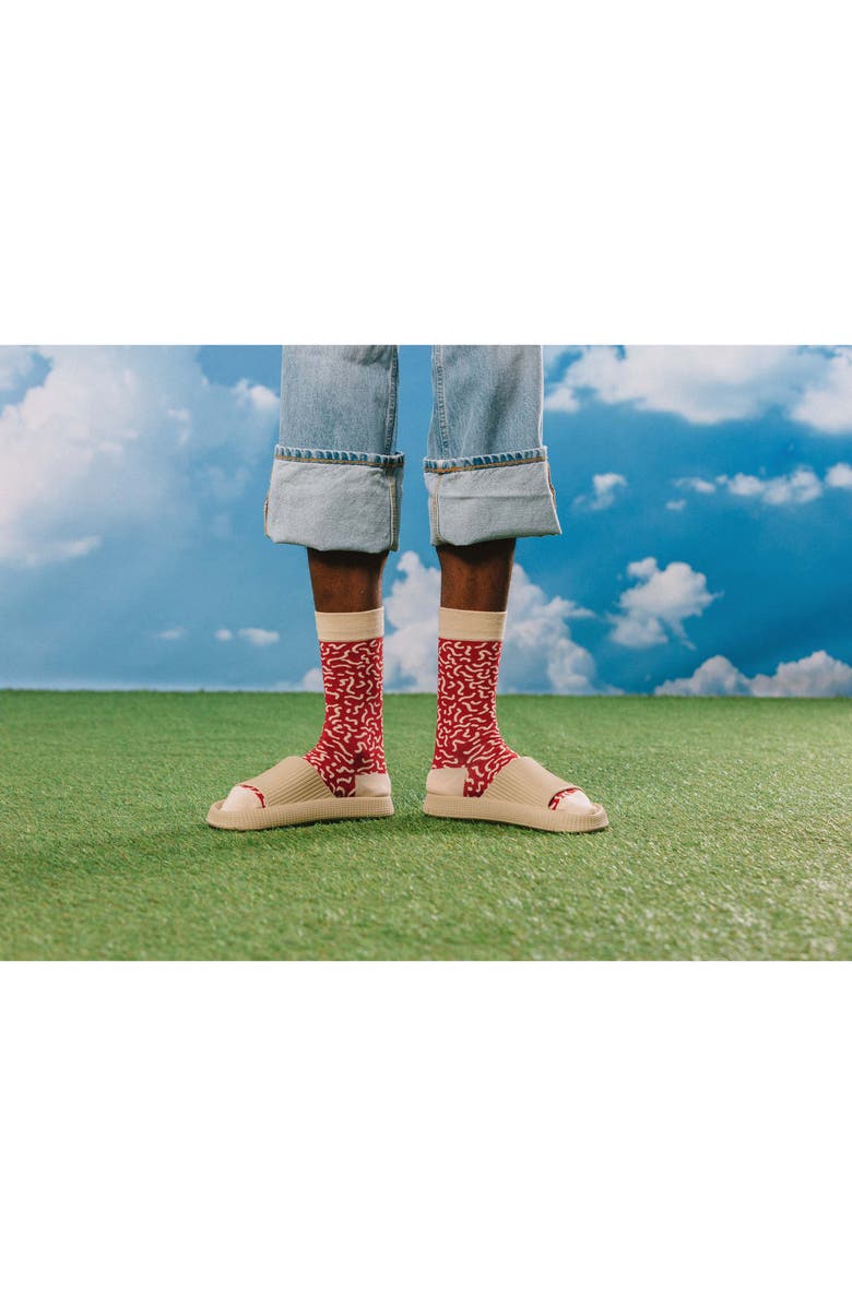 doiy Supreme Salami 3D Crew Socks, Alternate, color, Burgundy