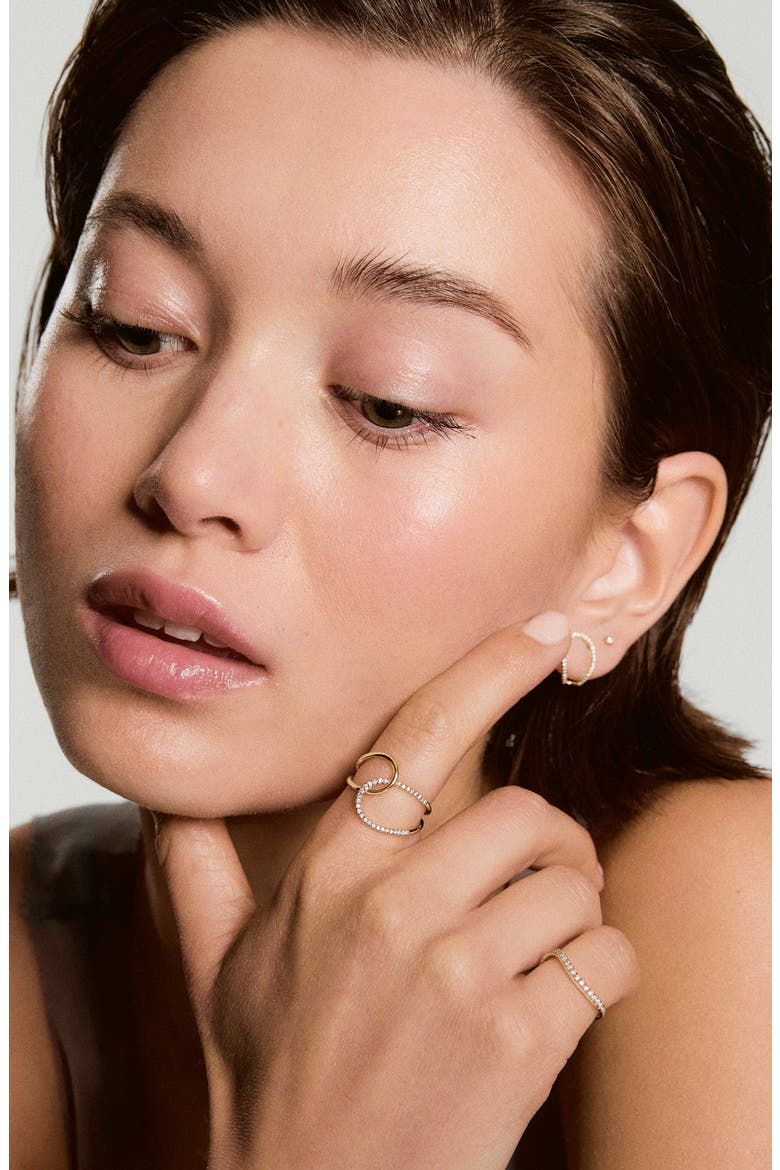 Interconnected Loop Pavé Diamond Ring, Alternate, color, Yellow Gold