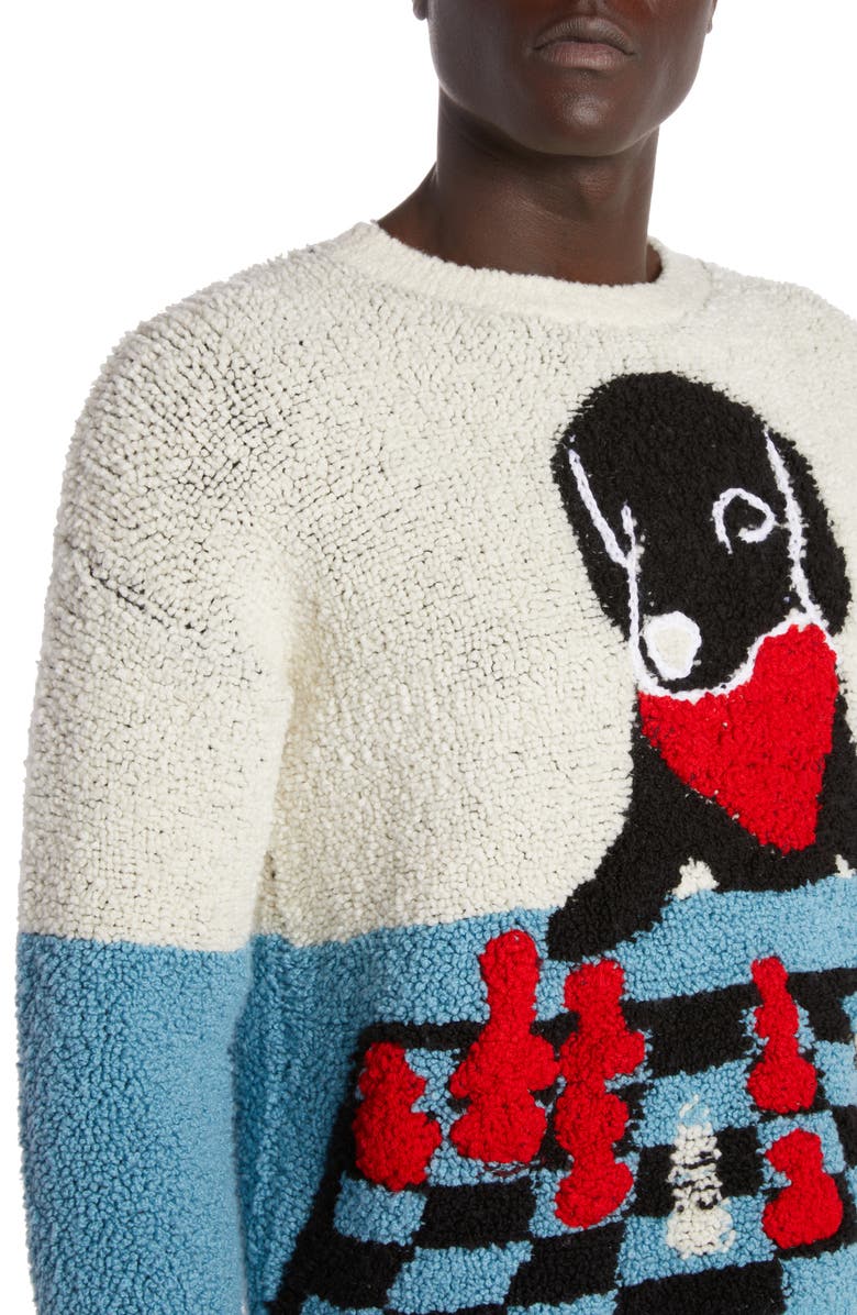 Bottega Veneta John John Colorblock Jacquard Wool Blend Sweater, Alternate, color, 9149 Chalk/ Dusk