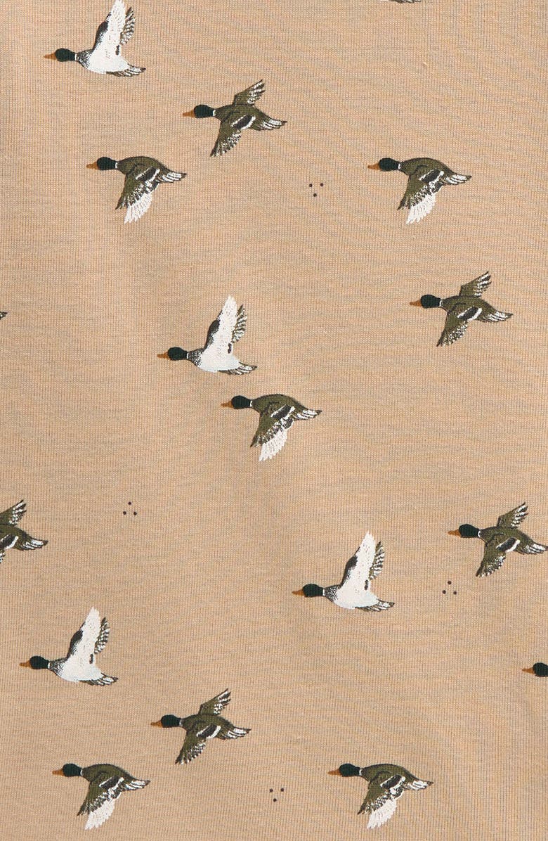 Petit Lem Kids' Duck Print Fitted Organic Cotton Two-Piece Pajamas, Alternate, color, 