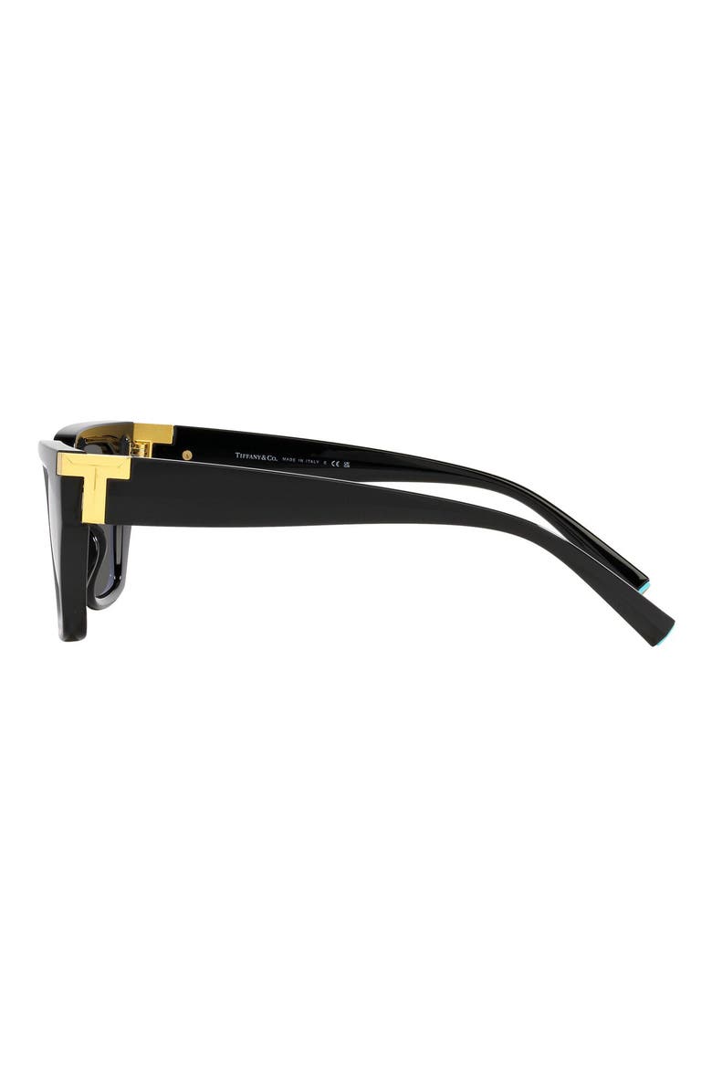 56mm Irregular Sunglasses, Alternate, color, BLACK